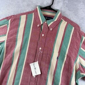 Ralph Lauren Shirt Mens Medium Multicolor Striped Button Down Long Sleeve Casual